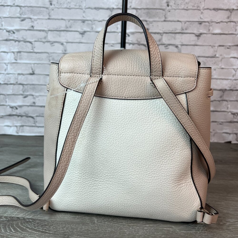 Kate Spade Leila Backpack Beige/Ivory Purse Leather - Picture 2 of 5
